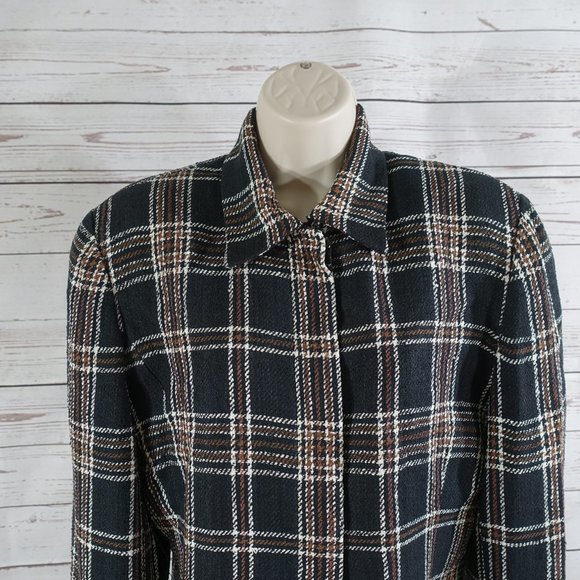 Vintage Ann Taylor Woven Silk 4 Button Blazer - Picture 2 of 10